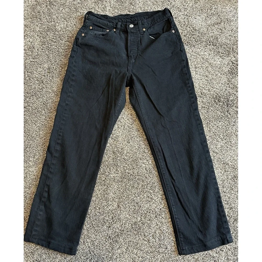 Levi's 501 Men's Black Button Fly Jeans 27x30 Straight Vintage Fit